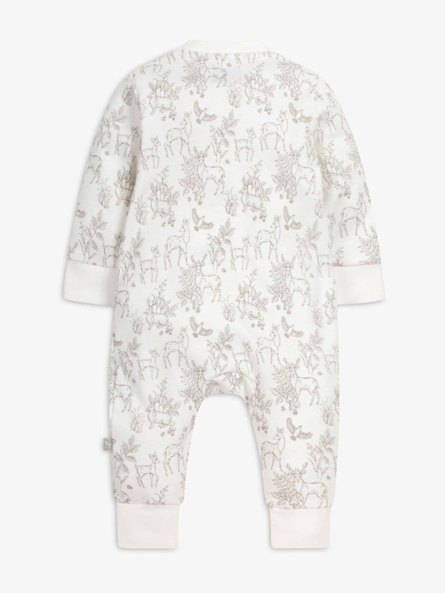 The Little Tailor White Front Zip Soft 100% Cotton Sleepsuit image 4