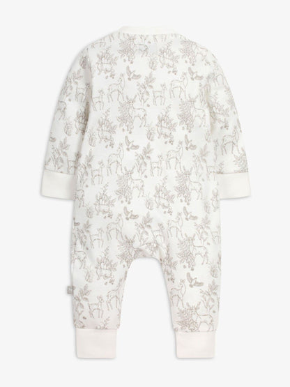 The Little Tailor White Front Zip Soft 100% Cotton Sleepsuit image 4