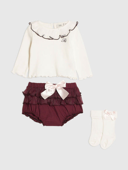 Dsiney Kidz - River Island Purple Frill Bloomer Set image 1