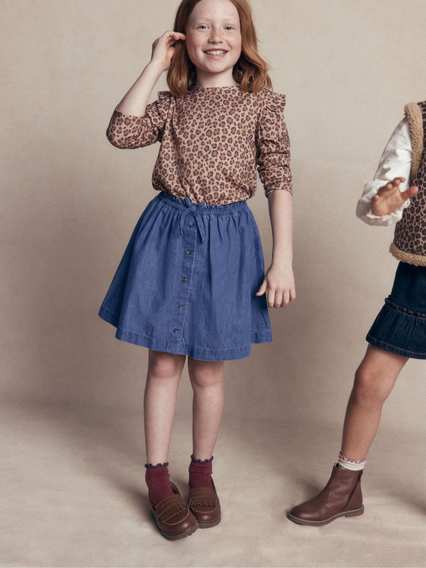 Dsiney Kidz - Boden Blue Woven Button-through Skirt image 3