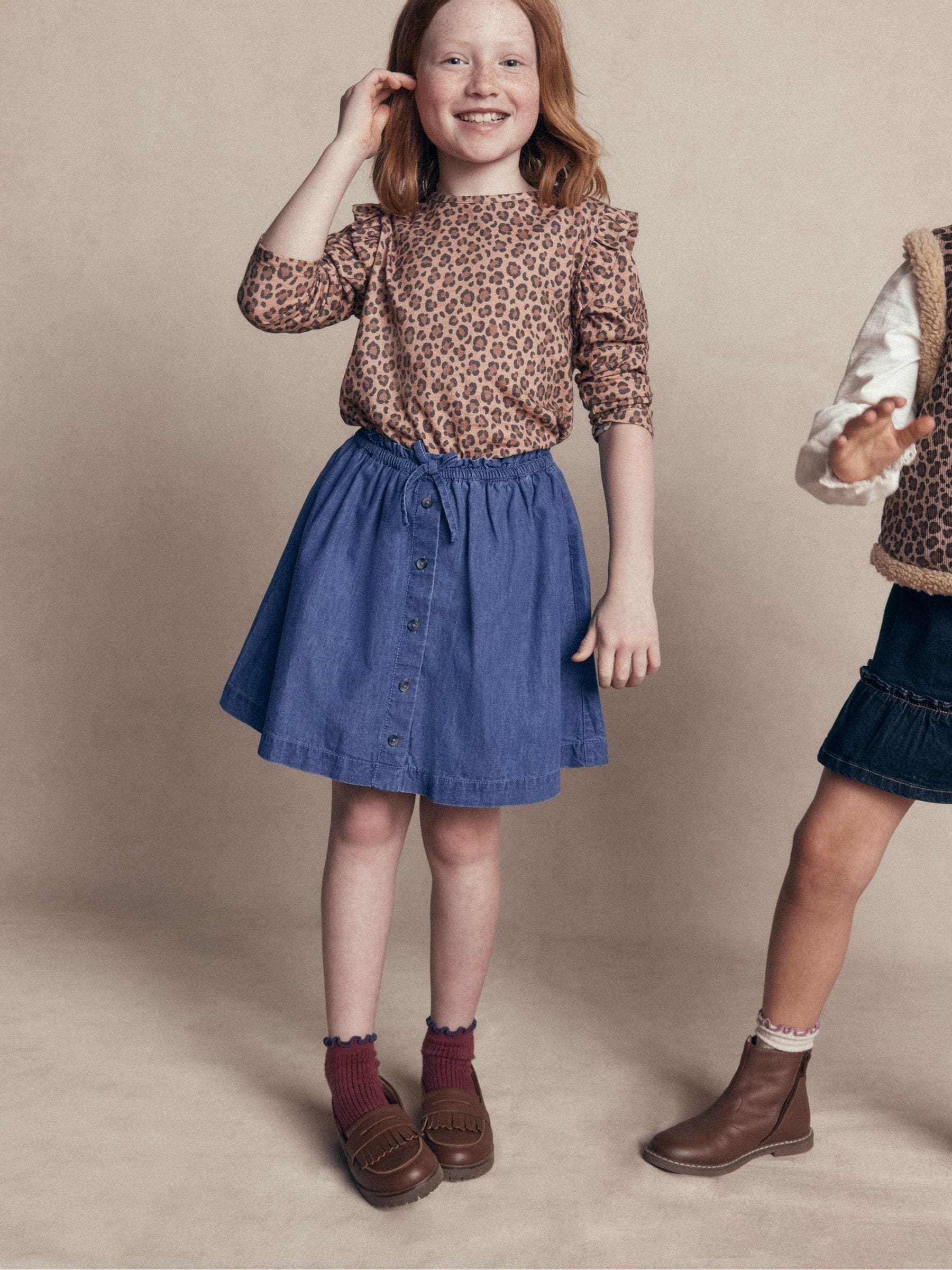 Dsiney Kidz - Boden Blue Woven Button-through Skirt image 3