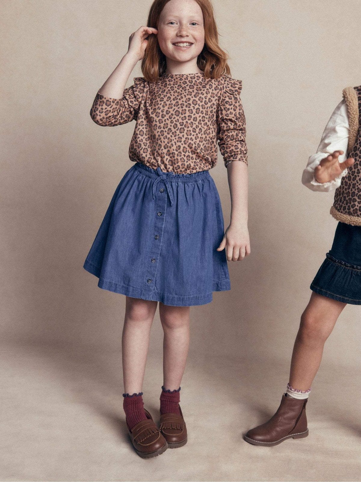 Dsiney Kidz - Boden Blue Woven Button-through Skirt image 3