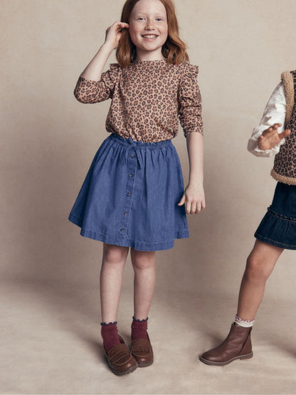 Dsiney Kidz - Boden Blue Woven Button-through Skirt image 3