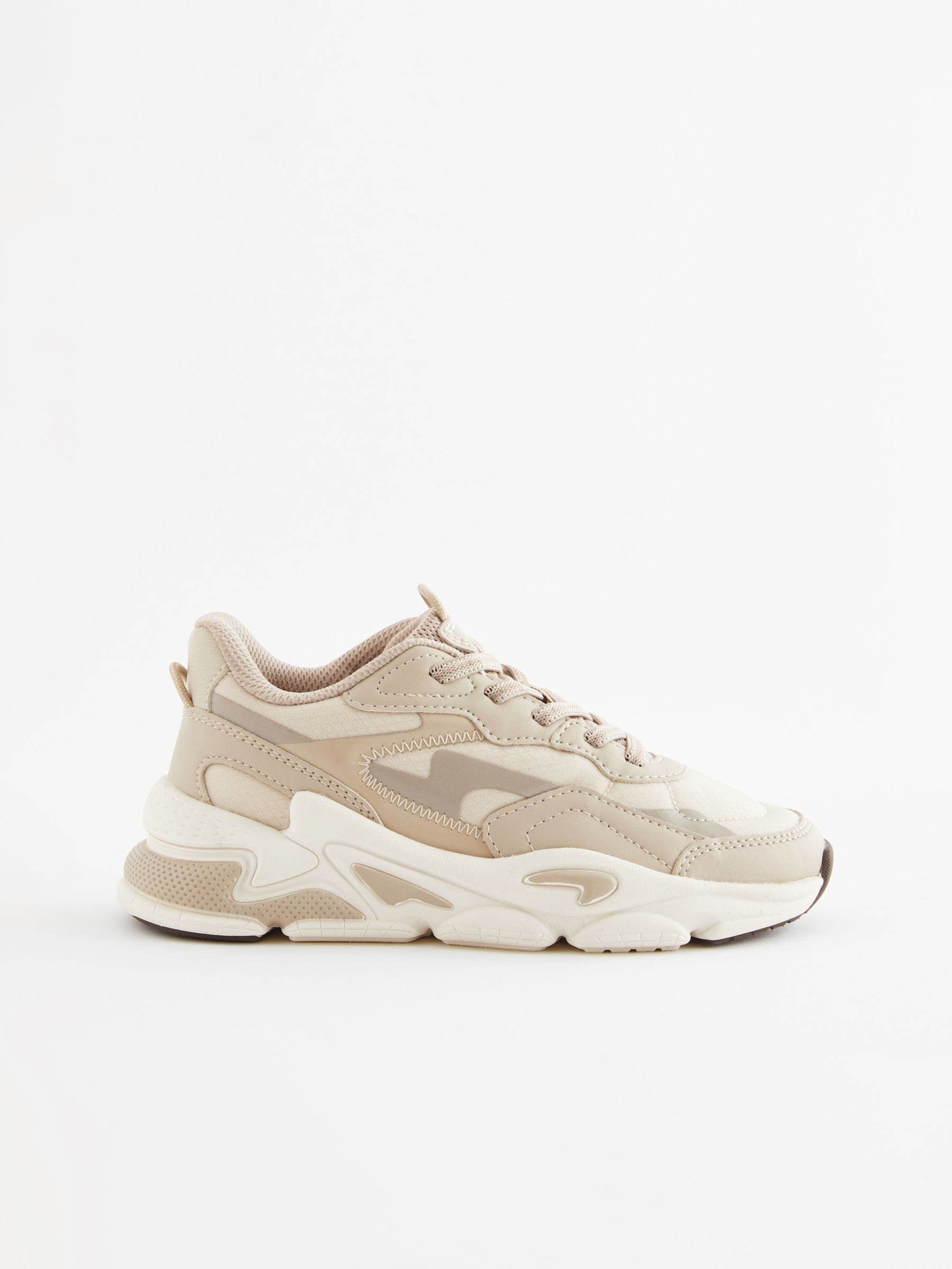 Neutral Elastic Lace Trainers image 2