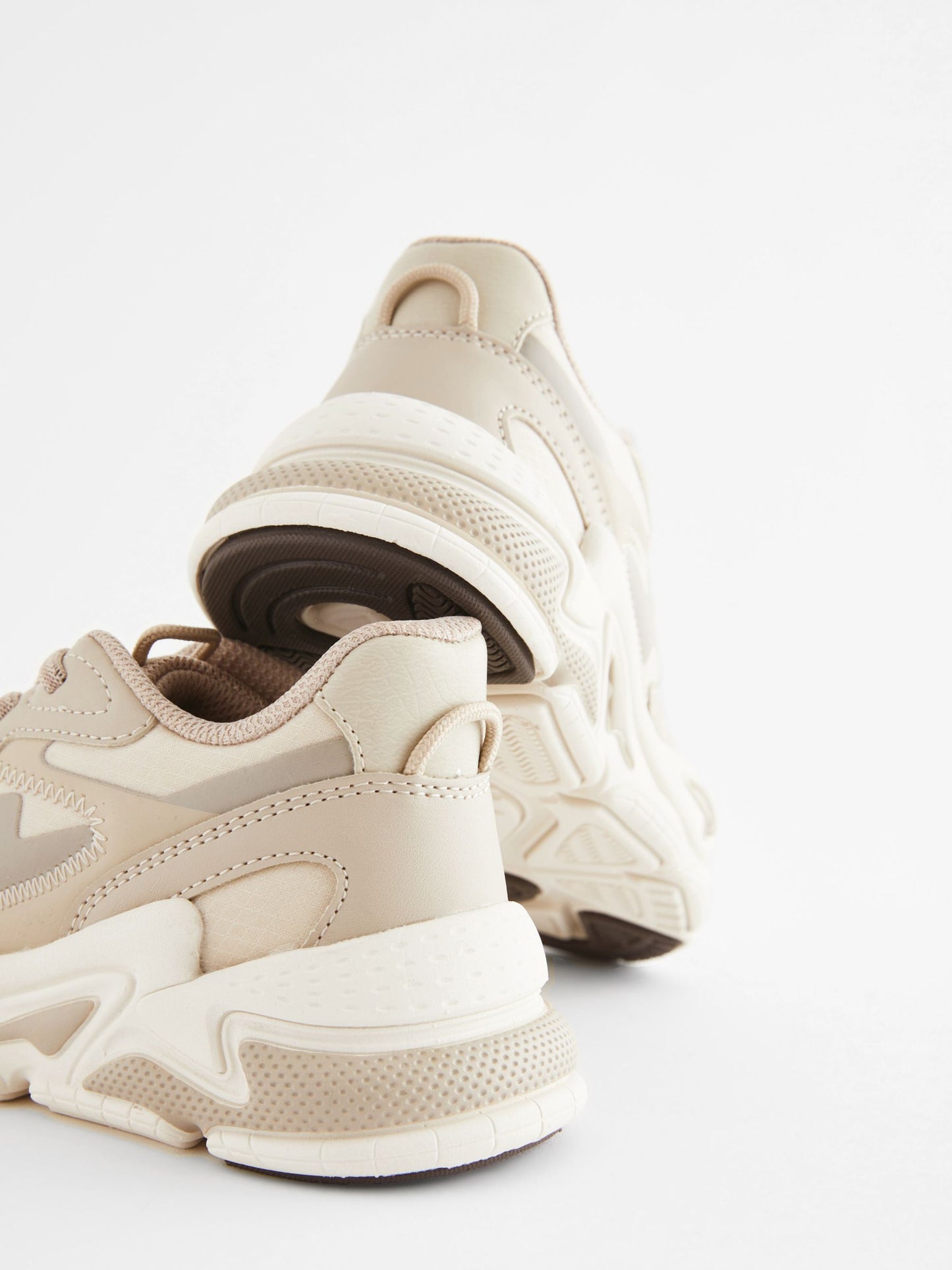 Neutral Elastic Lace Trainers image 3