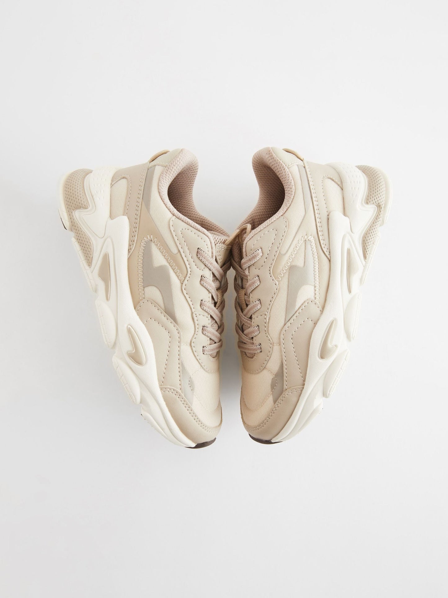 Neutral Elastic Lace Trainers image 4