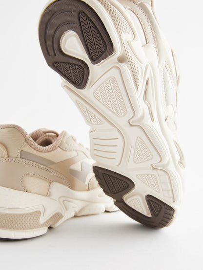 Neutral Elastic Lace Trainers image 5