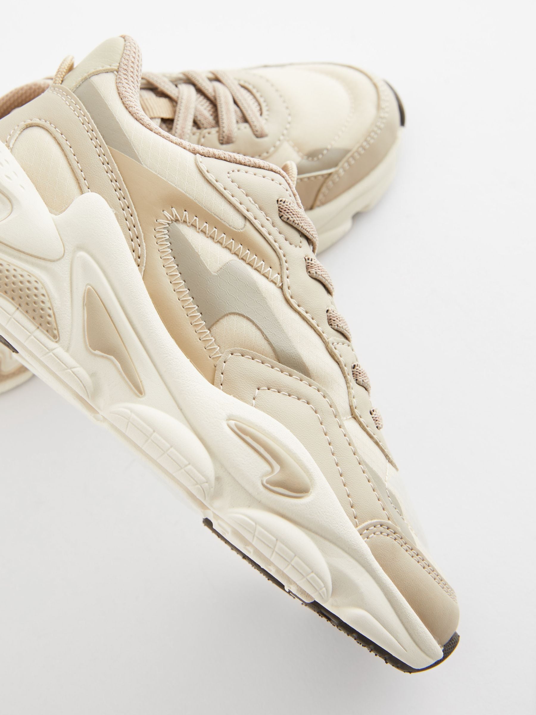 Neutral Elastic Lace Trainers image 6