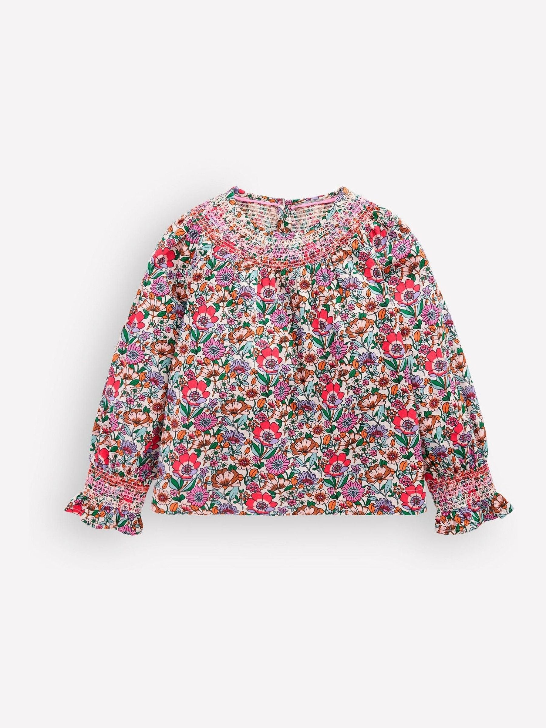 Dsiney Kidz - Boden Cream Smocked Printed Blouse image 1