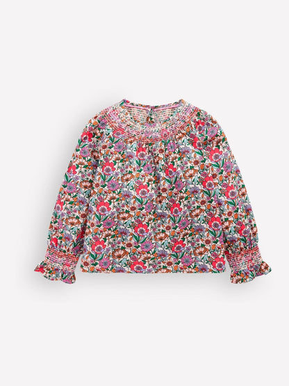 Dsiney Kidz - Boden Cream Smocked Printed Blouse image 1