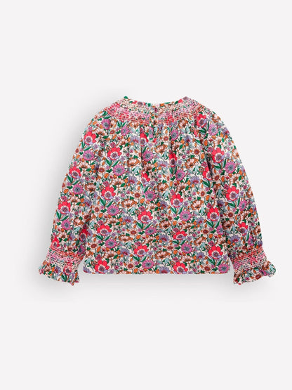 Dsiney Kidz - Boden Cream Smocked Printed Blouse image 2