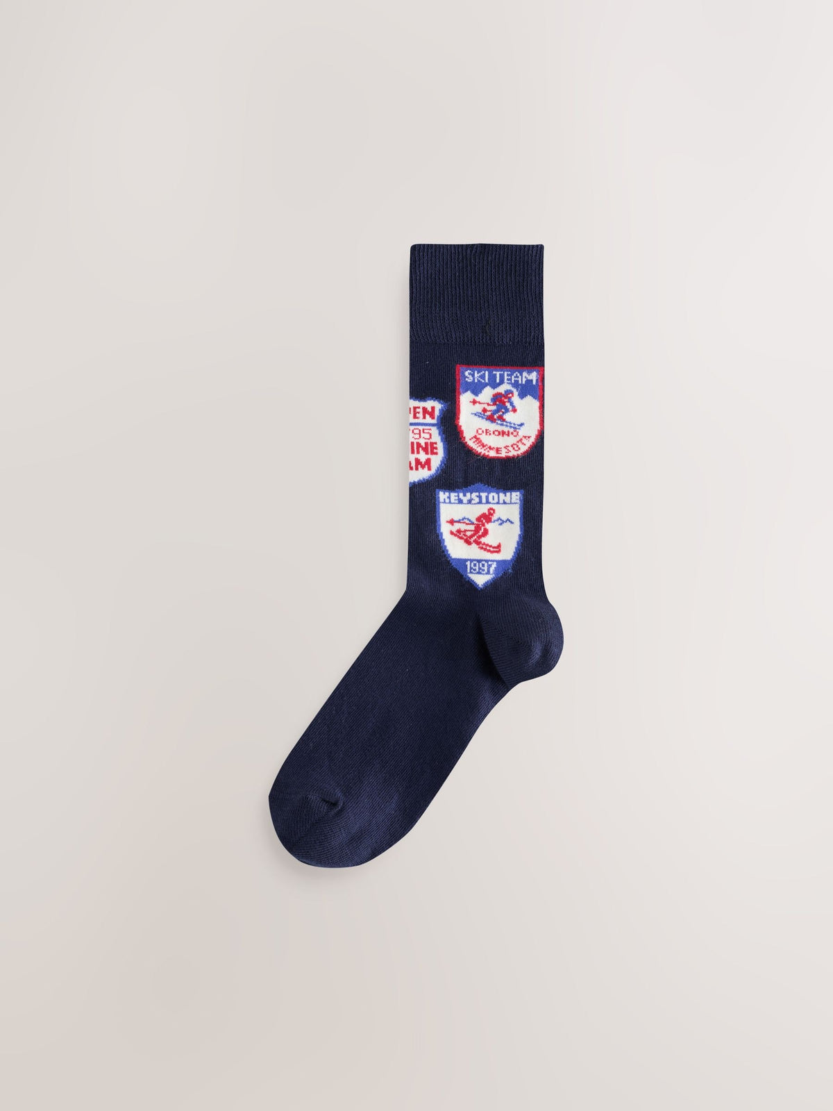 Red/Blue Ski Scenic Pattern Socks 5 Pack - image 6