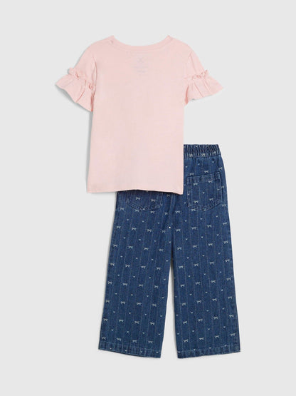 River Island Pink Always Cute T-Shirt  & Trousers Set - image 2