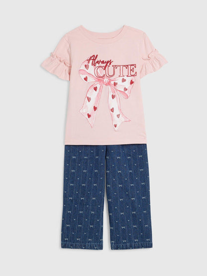 River Island Pink Always Cute T-Shirt  & Trousers Set - image 3
