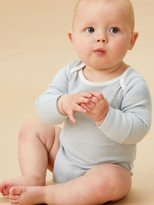 Dsiney Kidz - MORI Blue Long Sleeve Envelope Neckline Bodysuit image 1