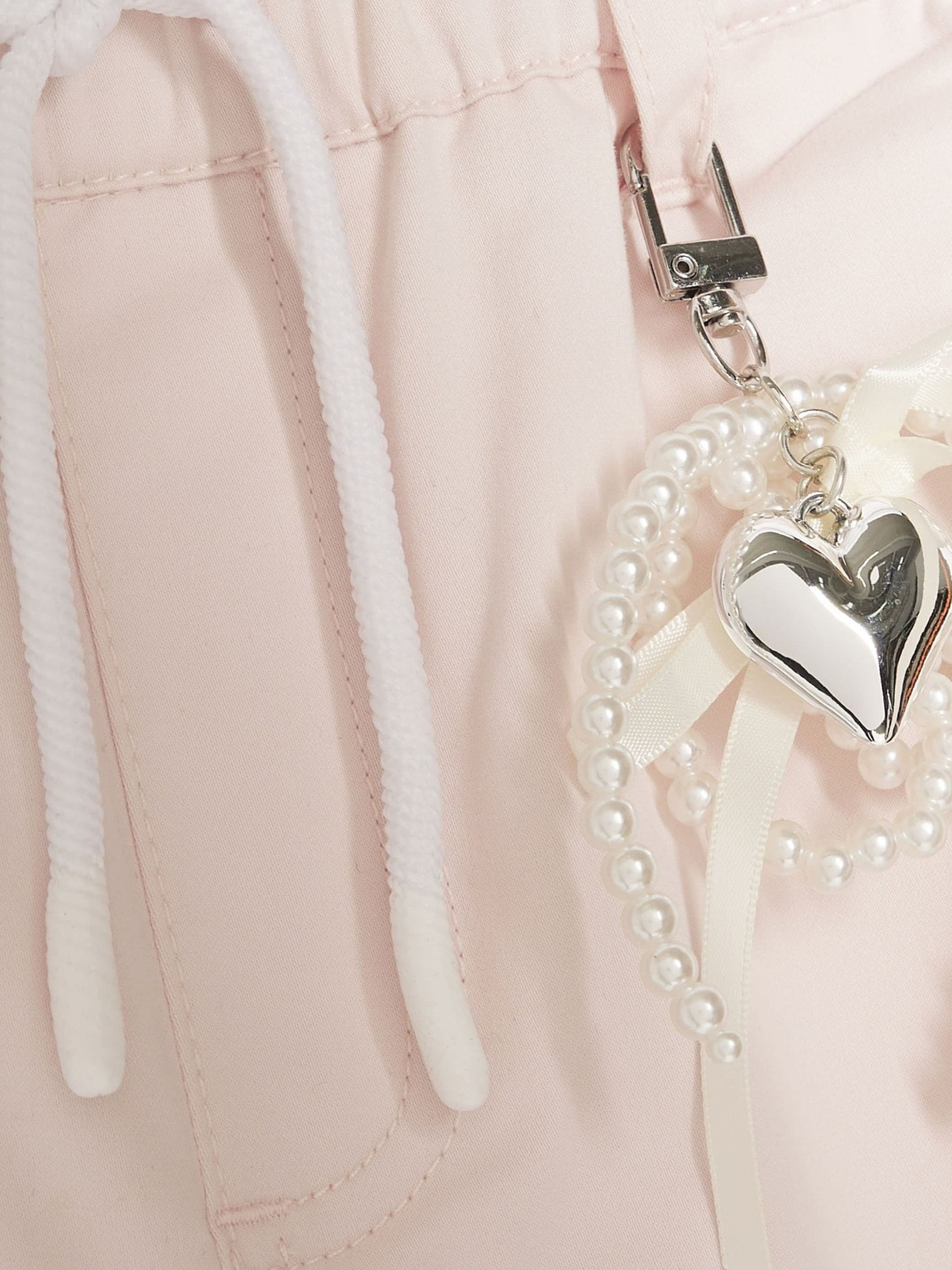 Dsiney Kidz - River Island Pink Denim Cargo Trousers with Keyring image 3