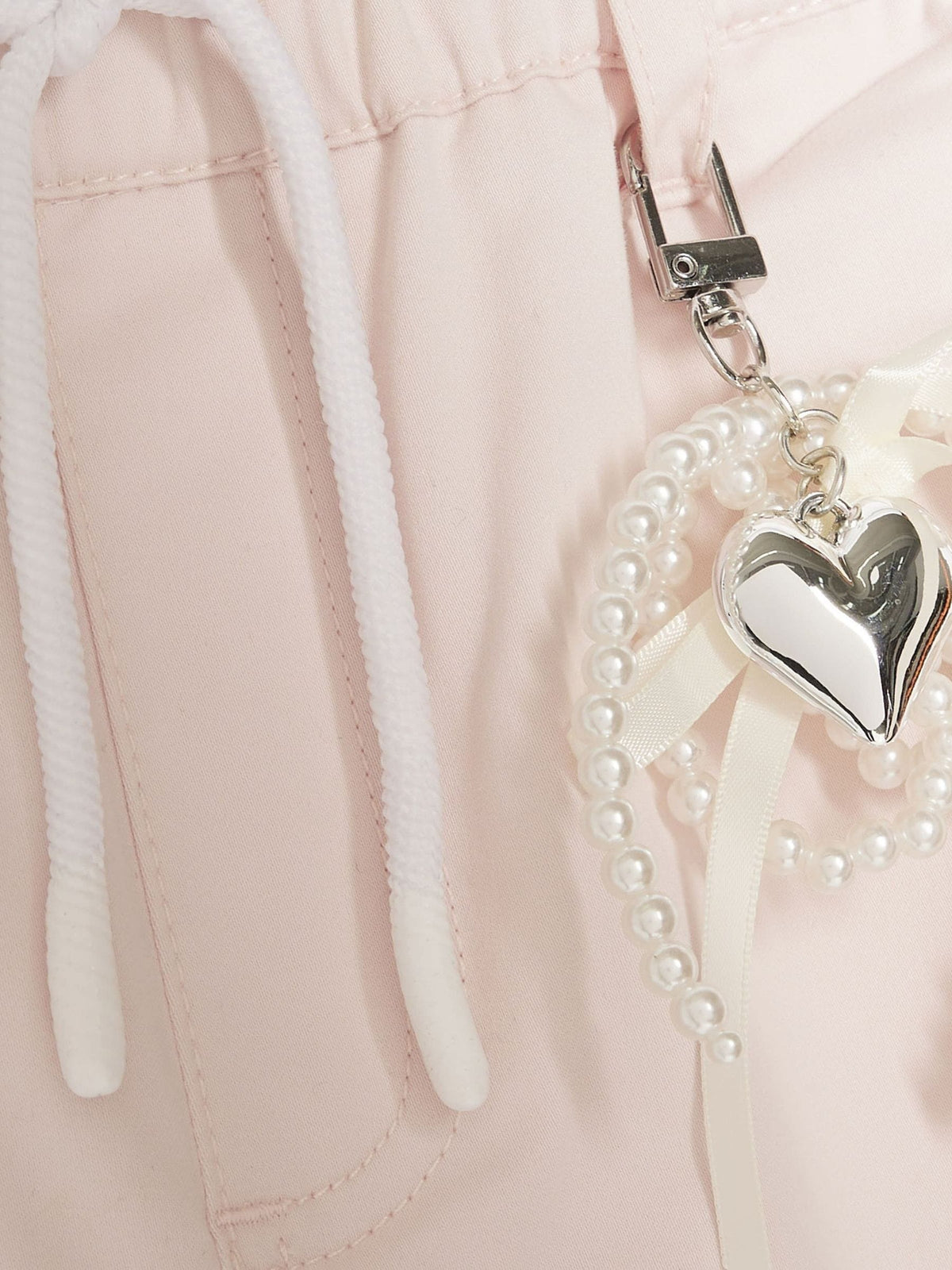 Dsiney Kidz - River Island Pink Denim Cargo Trousers with Keyring image 3