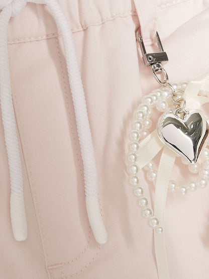 Dsiney Kidz - River Island Pink Denim Cargo Trousers with Keyring image 3