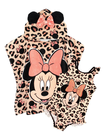 Vanilla Underground Cream Minnie Mouse Character Swimsuit & Poncho Set image 1