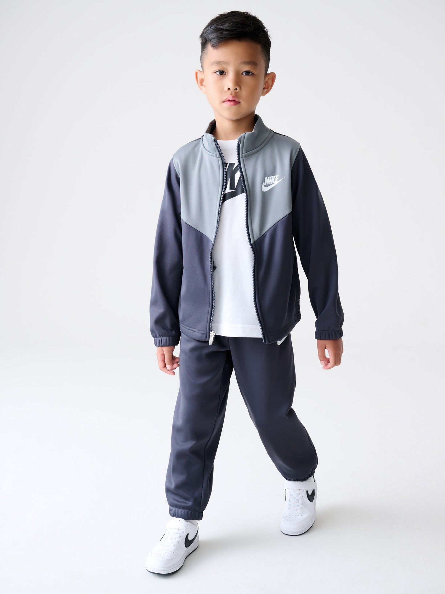 Nike Grey Little Kids Lifestyle Essentials Poly Tracksuit image 3