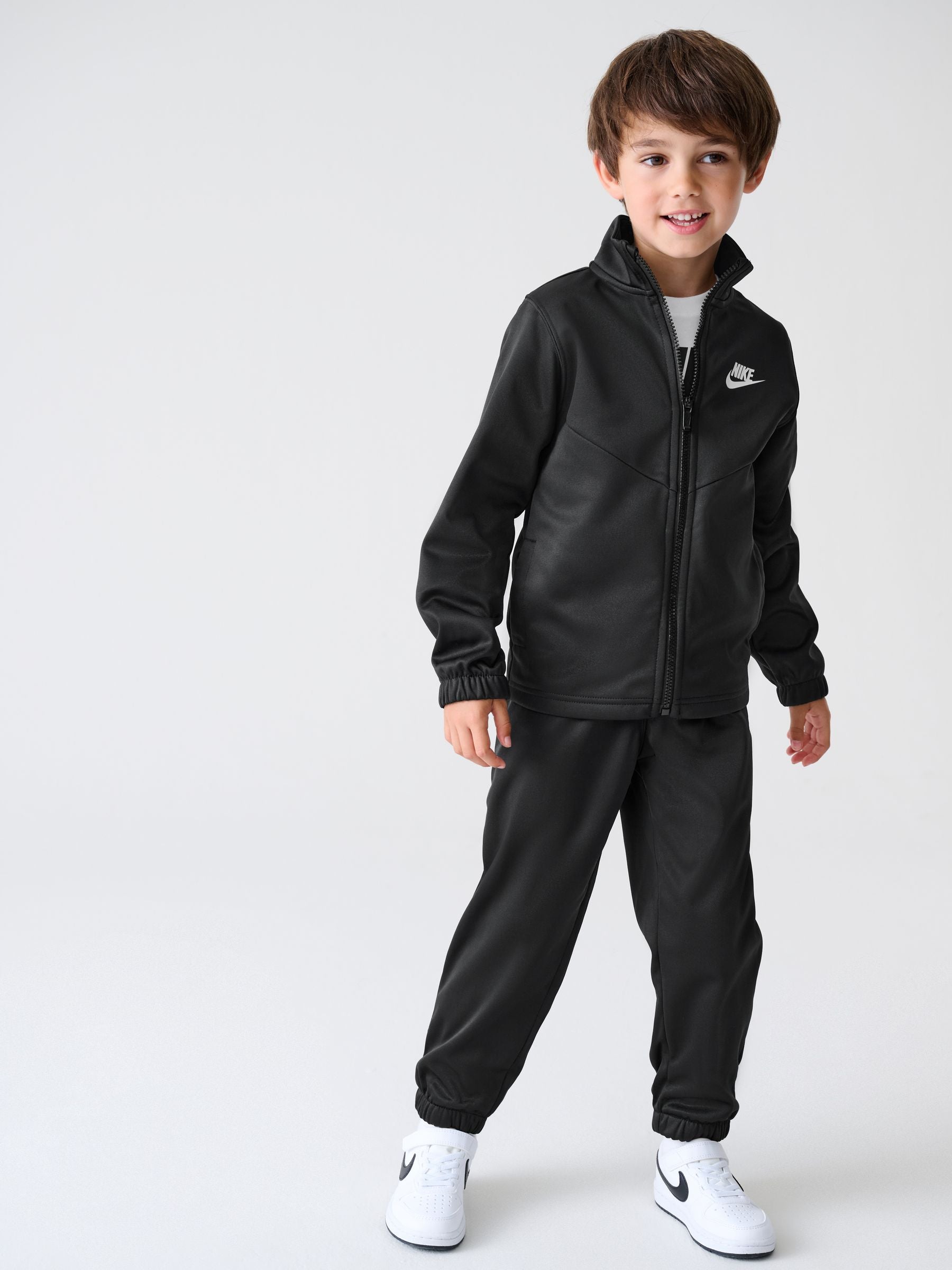 Nike Black Little Kids Lifestyle Essentials Poly Tracksuit image 3