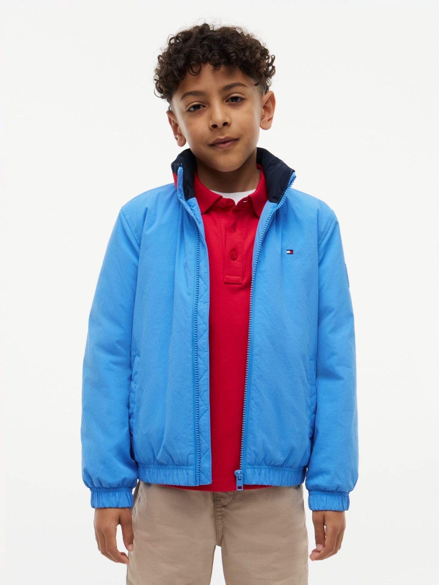 Dsiney Kidz - Tommy Hilfiger Blue Essential Flag Logo Collar Padded Jacket image 1