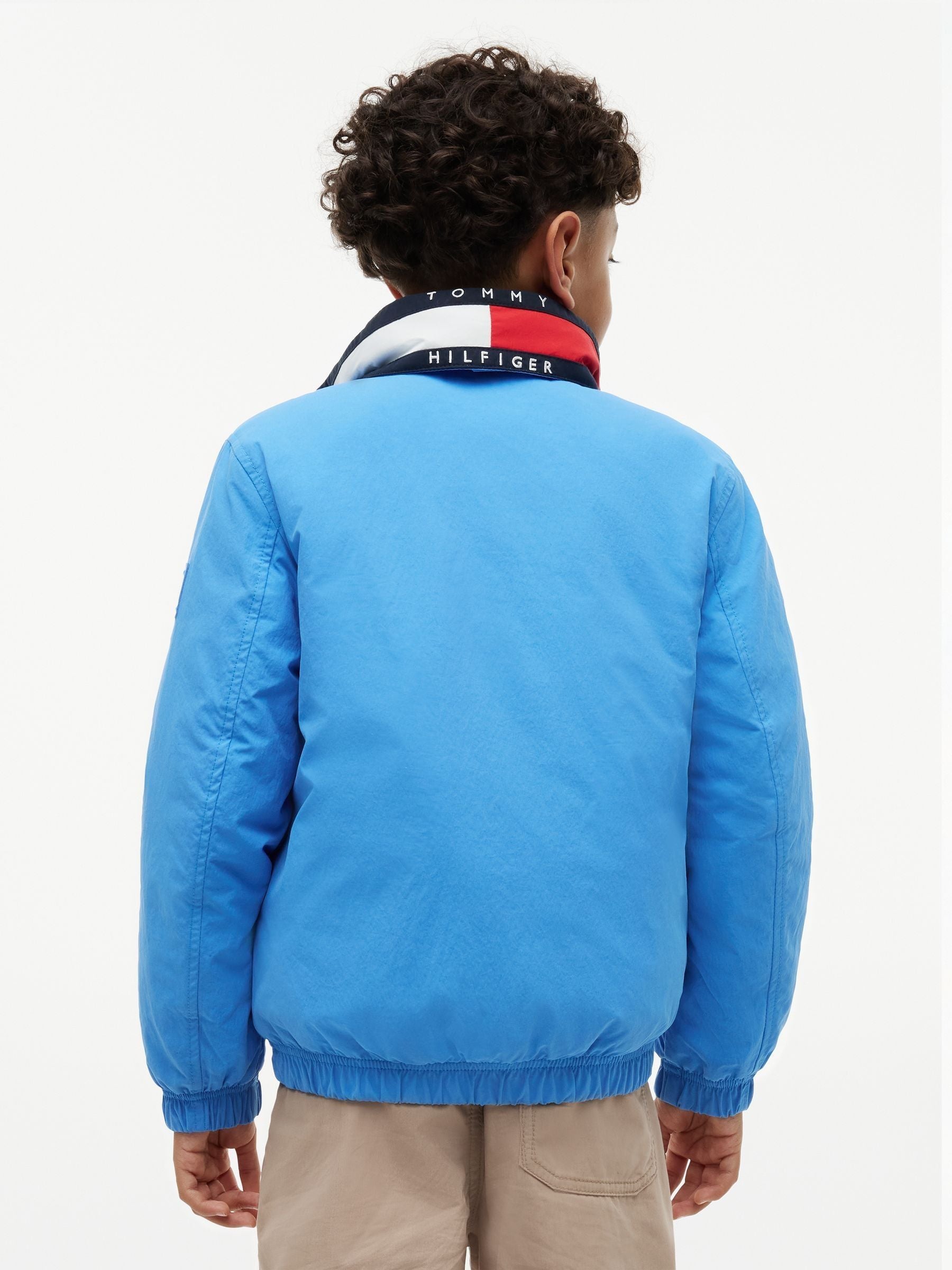 Dsiney Kidz - Tommy Hilfiger Blue Essential Flag Logo Collar Padded Jacket image 4
