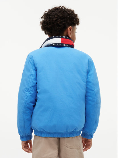Dsiney Kidz - Tommy Hilfiger Blue Essential Flag Logo Collar Padded Jacket image 4