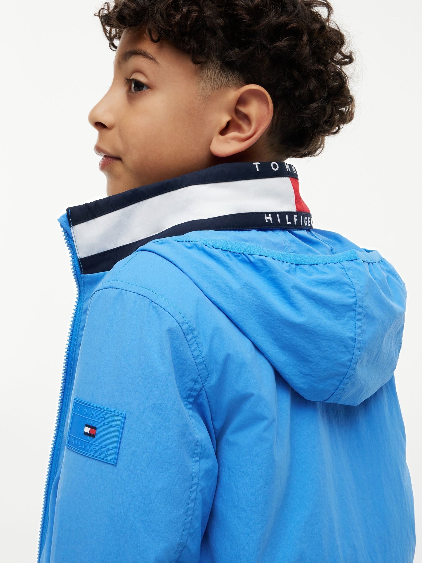 Dsiney Kidz - Tommy Hilfiger Blue Essential Flag Logo Collar Padded Jacket image 5