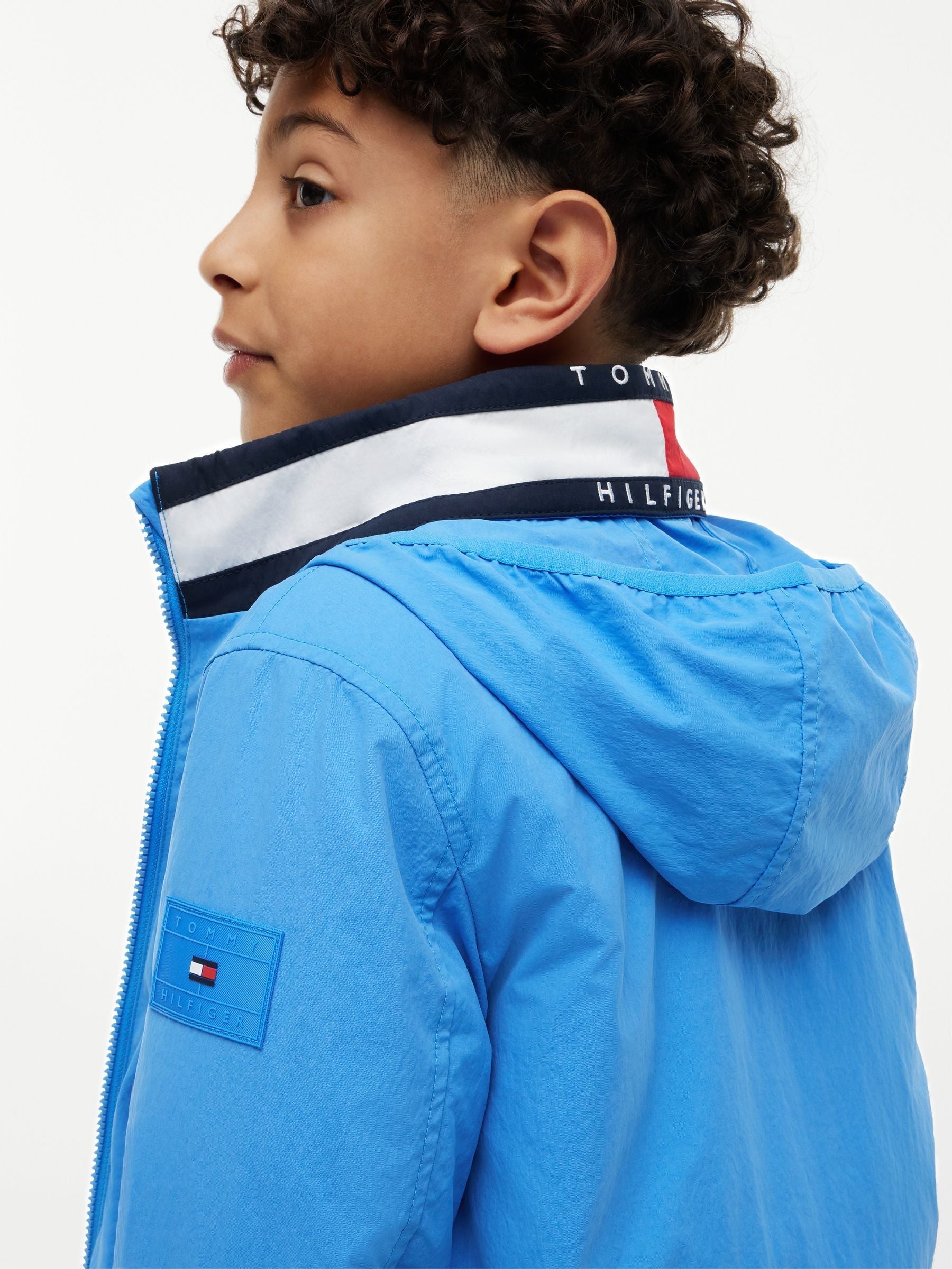 Dsiney Kidz - Tommy Hilfiger Blue Essential Flag Logo Collar Padded Jacket image 5