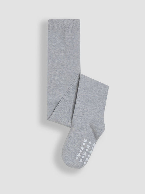JoJo Maman Bébé Marl Grey Cotton Rich Plain Tights image 1