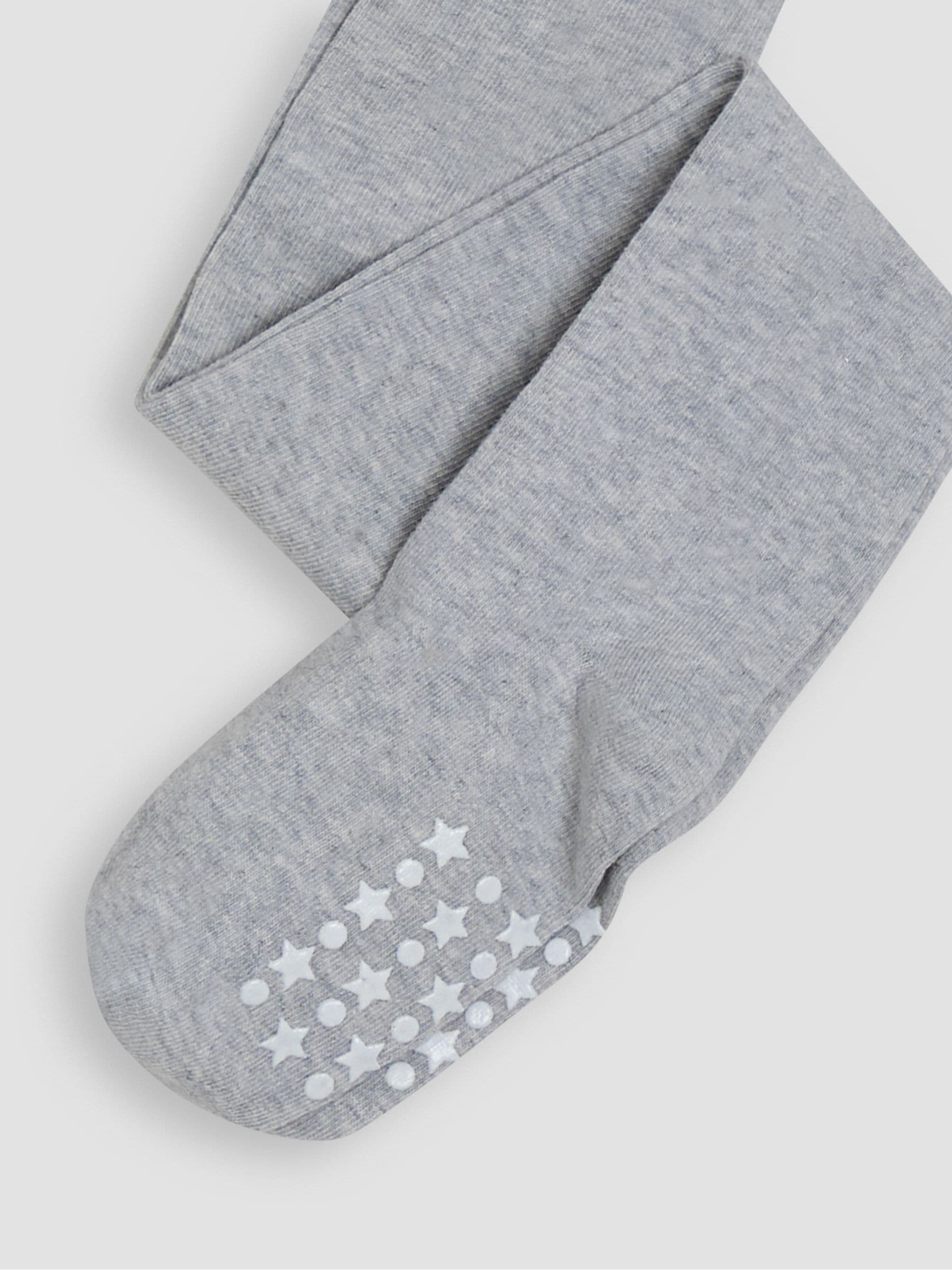 JoJo Maman Bébé Marl Grey Cotton Rich Plain Tights image 3