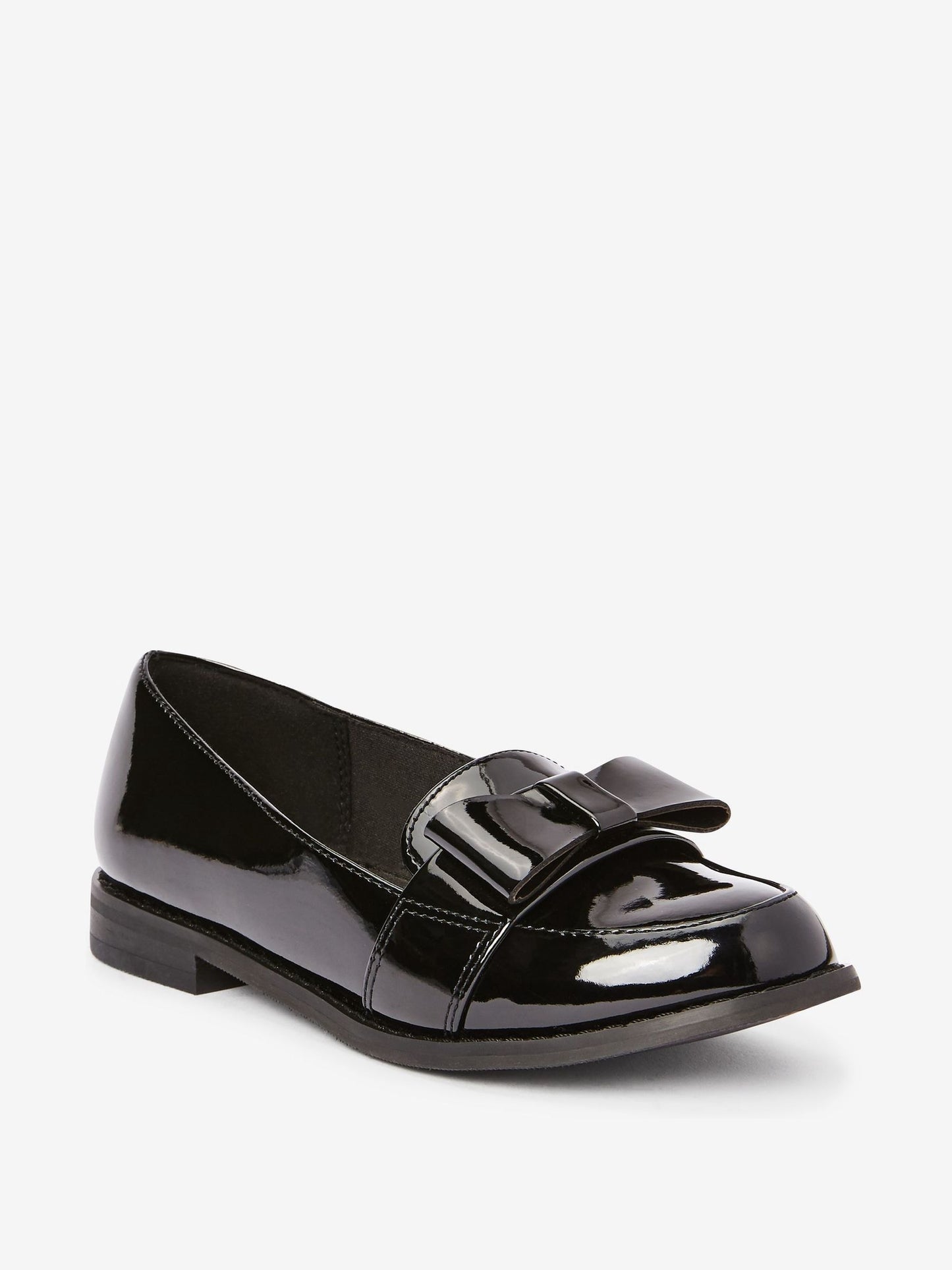 Black Patent School Bow Loafers image 4