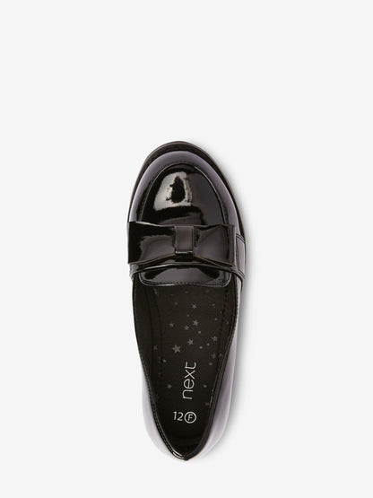 Black Patent School Bow Loafers image 4