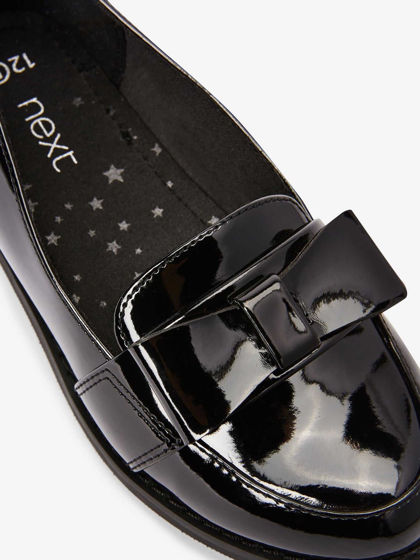 Black Patent School Bow Loafers image 5