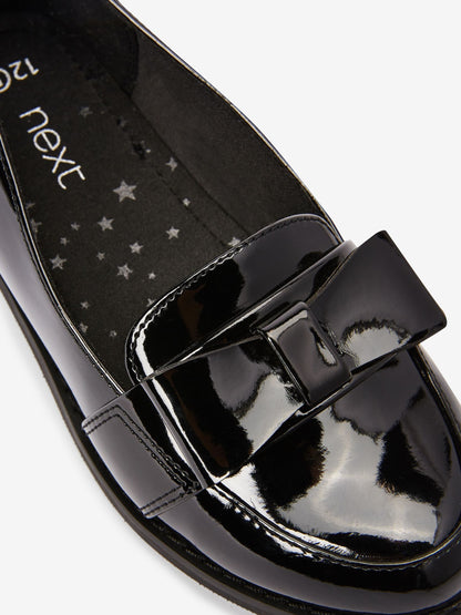 Black Patent School Bow Loafers image 5