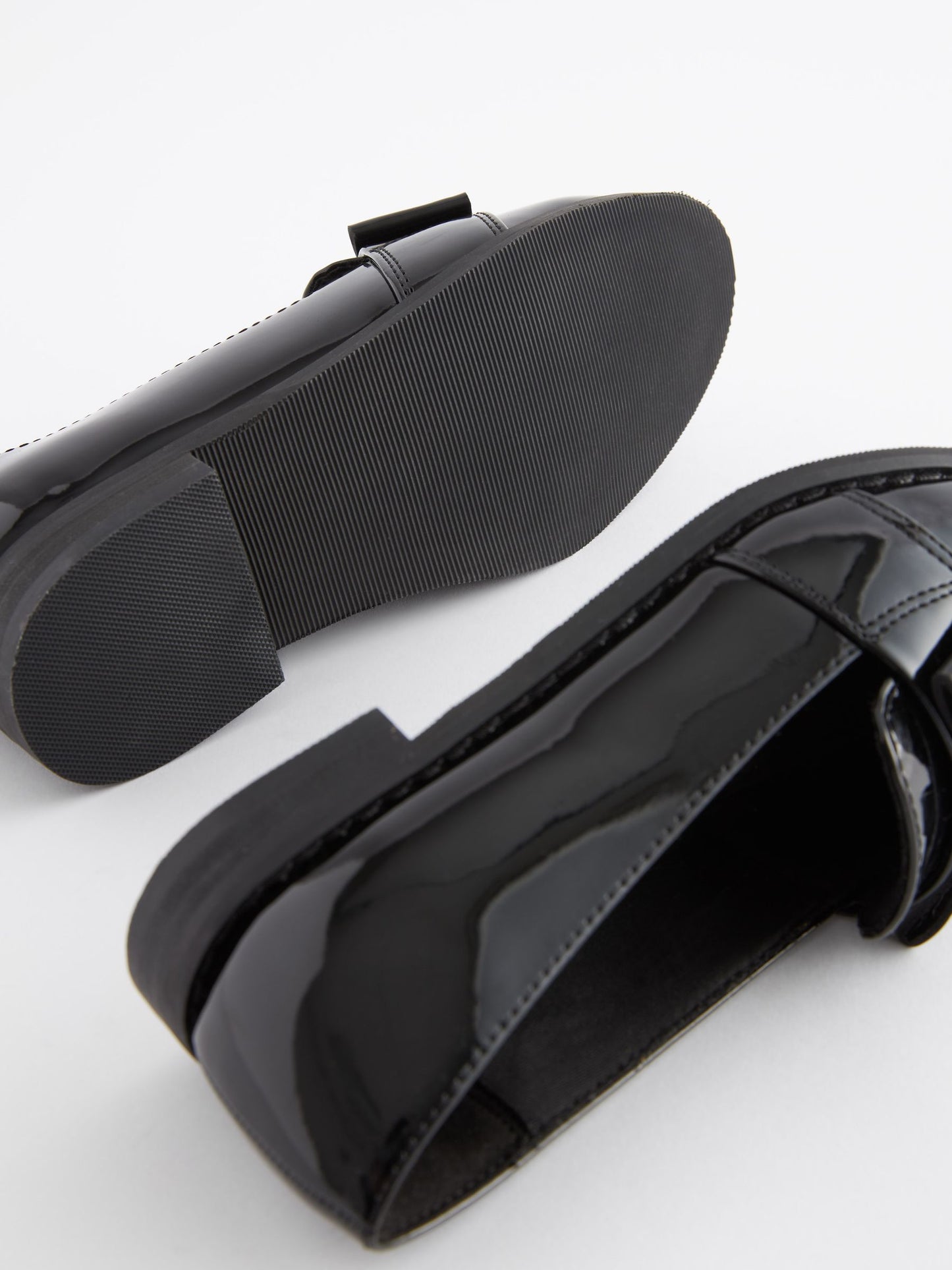 Black Patent School Bow Loafers image 7