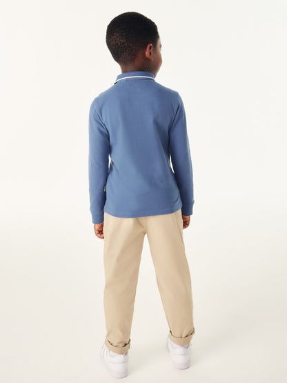 Dsiney Kidz - Baker by Ted Baker Blue Long Sleeve Polo Shirt image 3