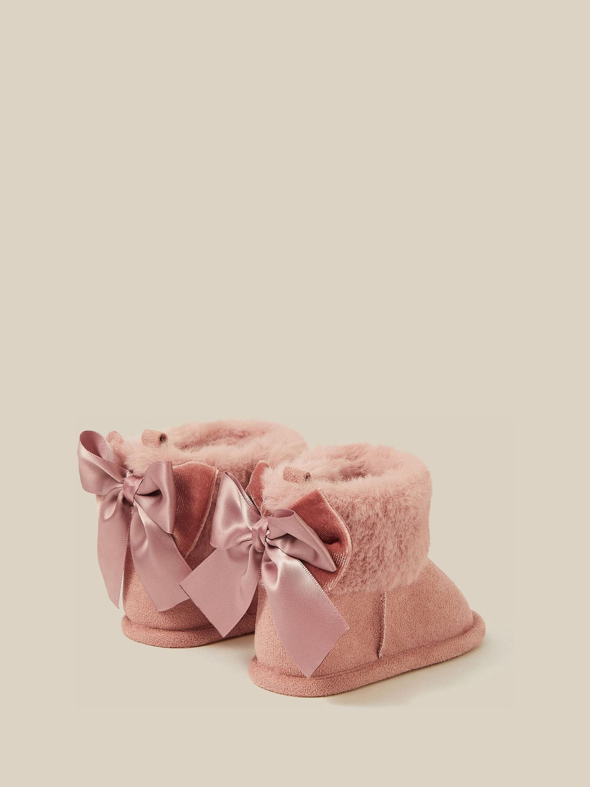 Monsoon Pink Bow Faux Suede Booties - image 2