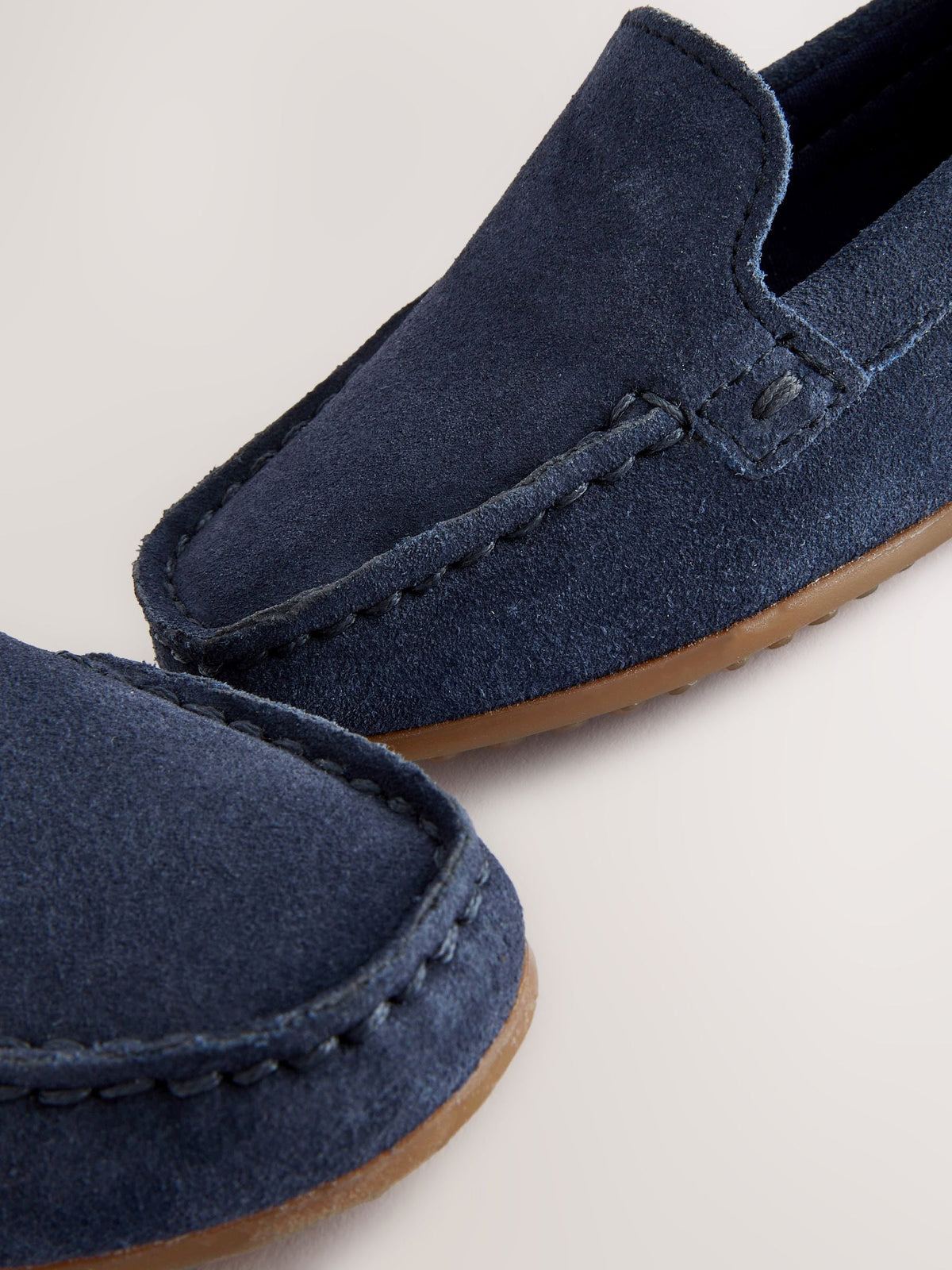 Navy Blue Standard Fit (F) Suede Slip-Ons Loafer Shoes image 3