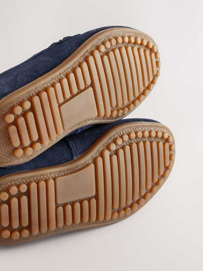 Navy Blue Standard Fit (F) Suede Slip-Ons Loafer Shoes image 7