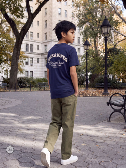 Dsiney Kidz - JACK & JONES JUNIOR Dark Blue Logo Back Print T-Shirt image 1