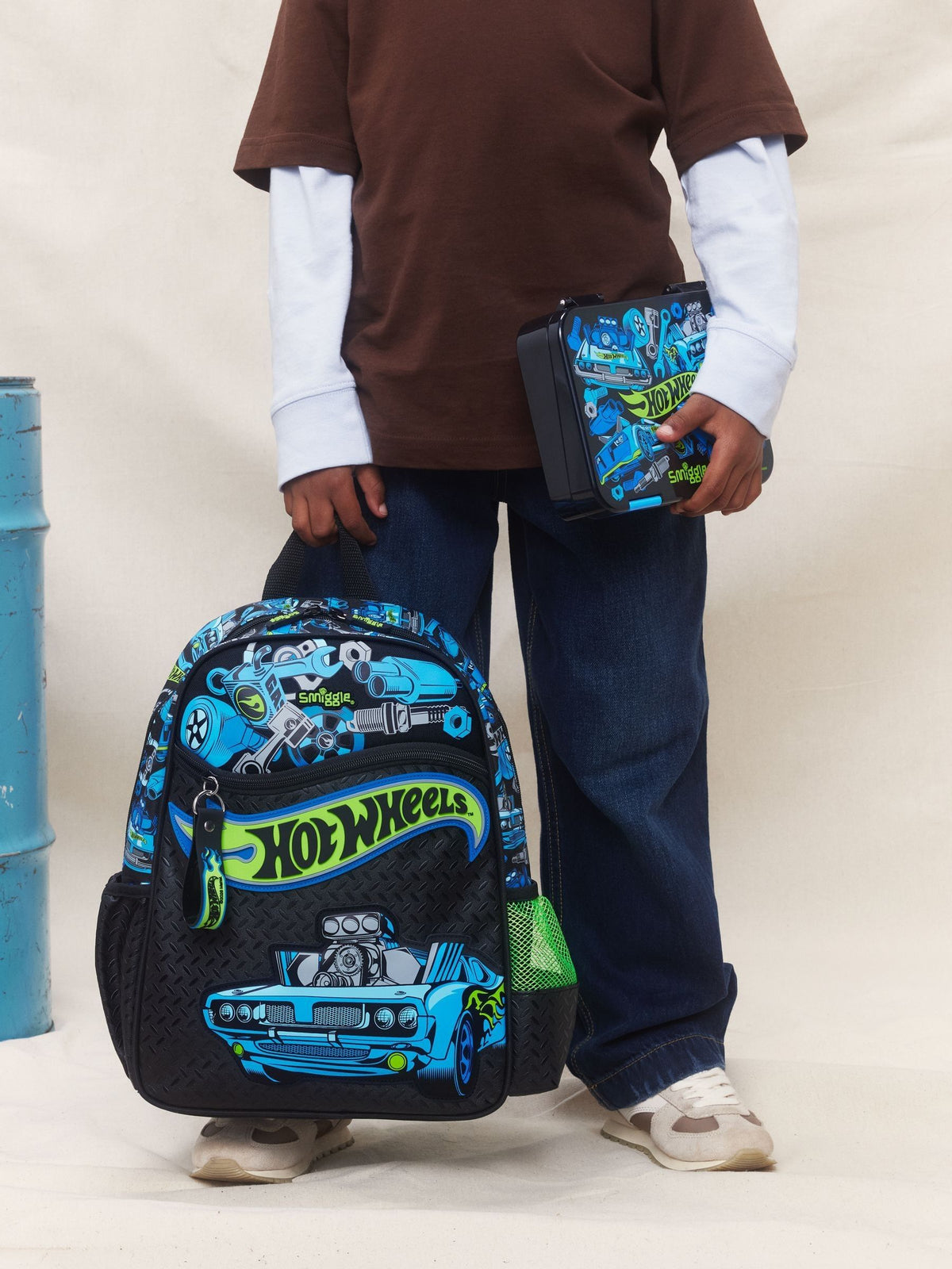 Smiggle Black Hot Wheels Junior Character Backpack - image 1