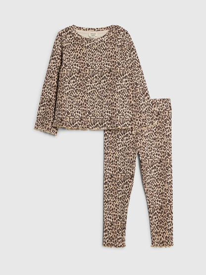 River Island Brown Leopard Cardigan & Leggings Set - image 1