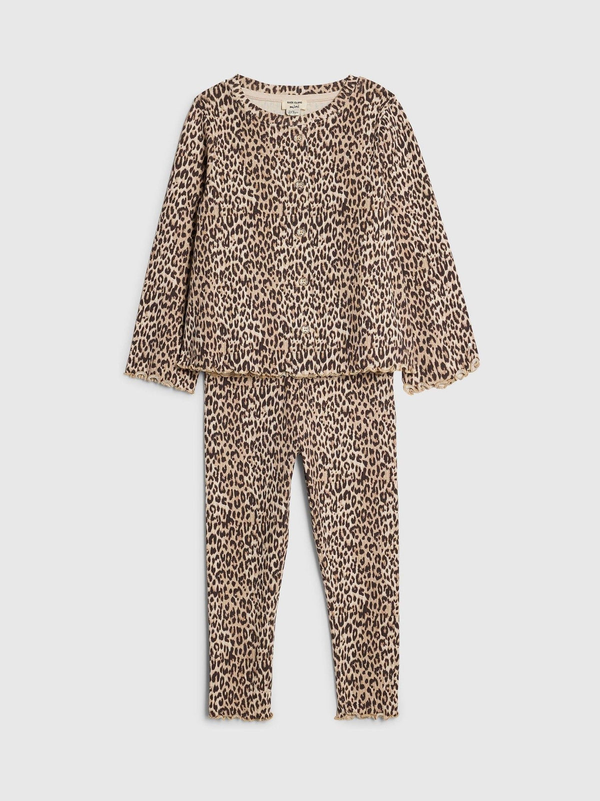 River Island Brown Leopard Cardigan & Leggings Set - image 3