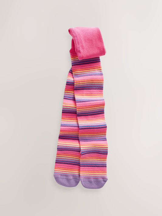 Pink and Navy 3 Pack Cotton Rich Unicorn Tights image 3