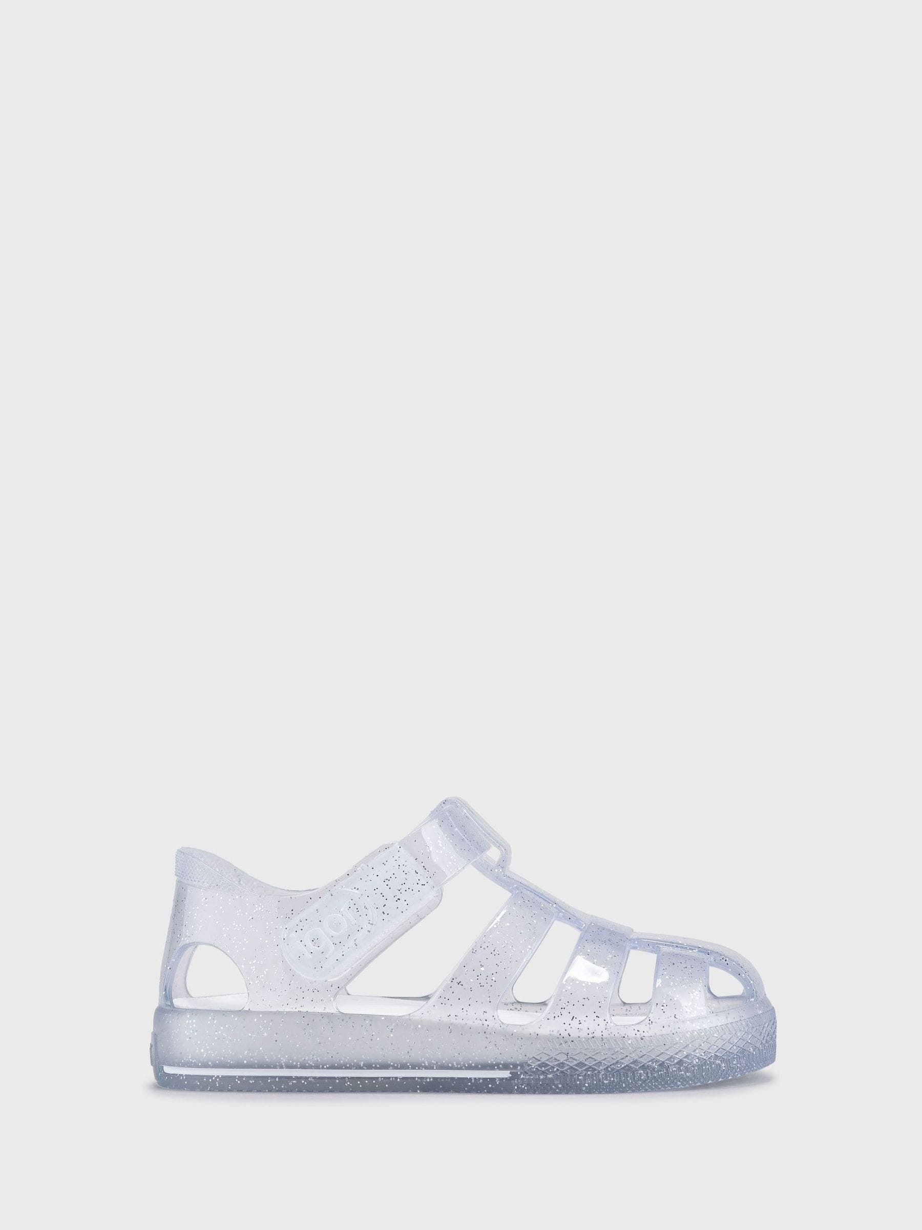 Silver Clear Star Glitter Sandals image 1