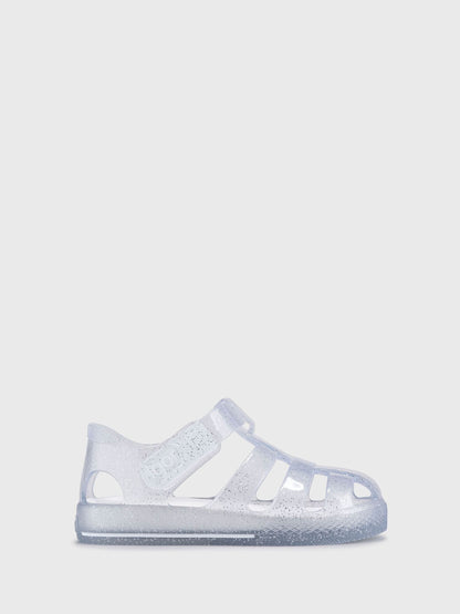 Silver Clear Star Glitter Sandals image 1