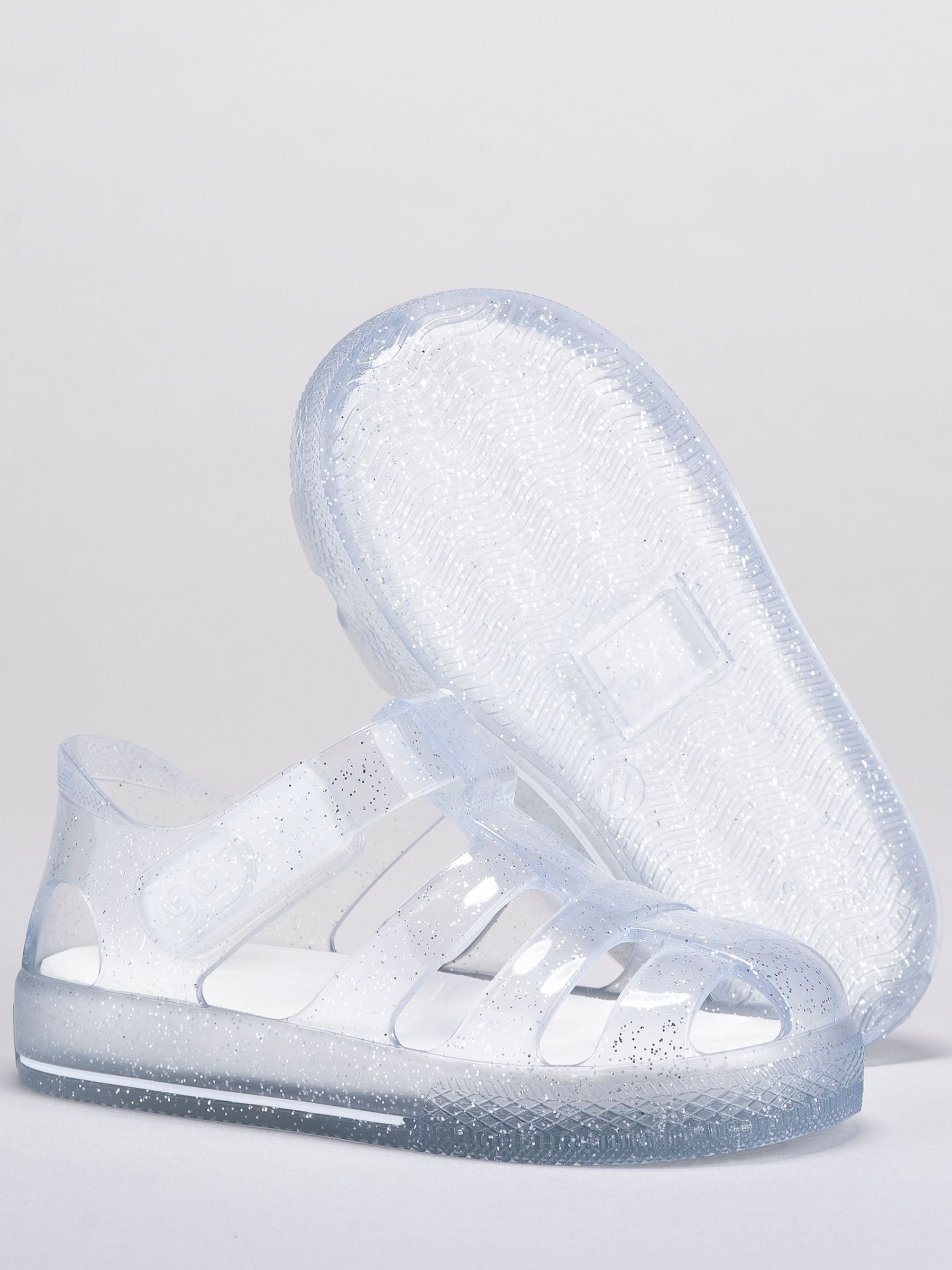 Silver Clear Star Glitter Sandals image 2
