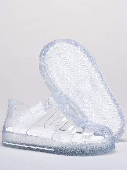 Silver Clear Star Glitter Sandals image 2
